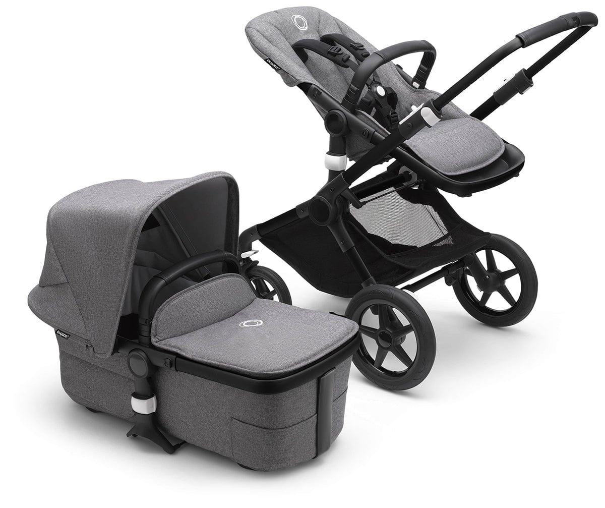 Bugaboo Fox3 Complete Stroller Bundle - Black / Grey Melange / Grey Melange - 2306010051-2306010061