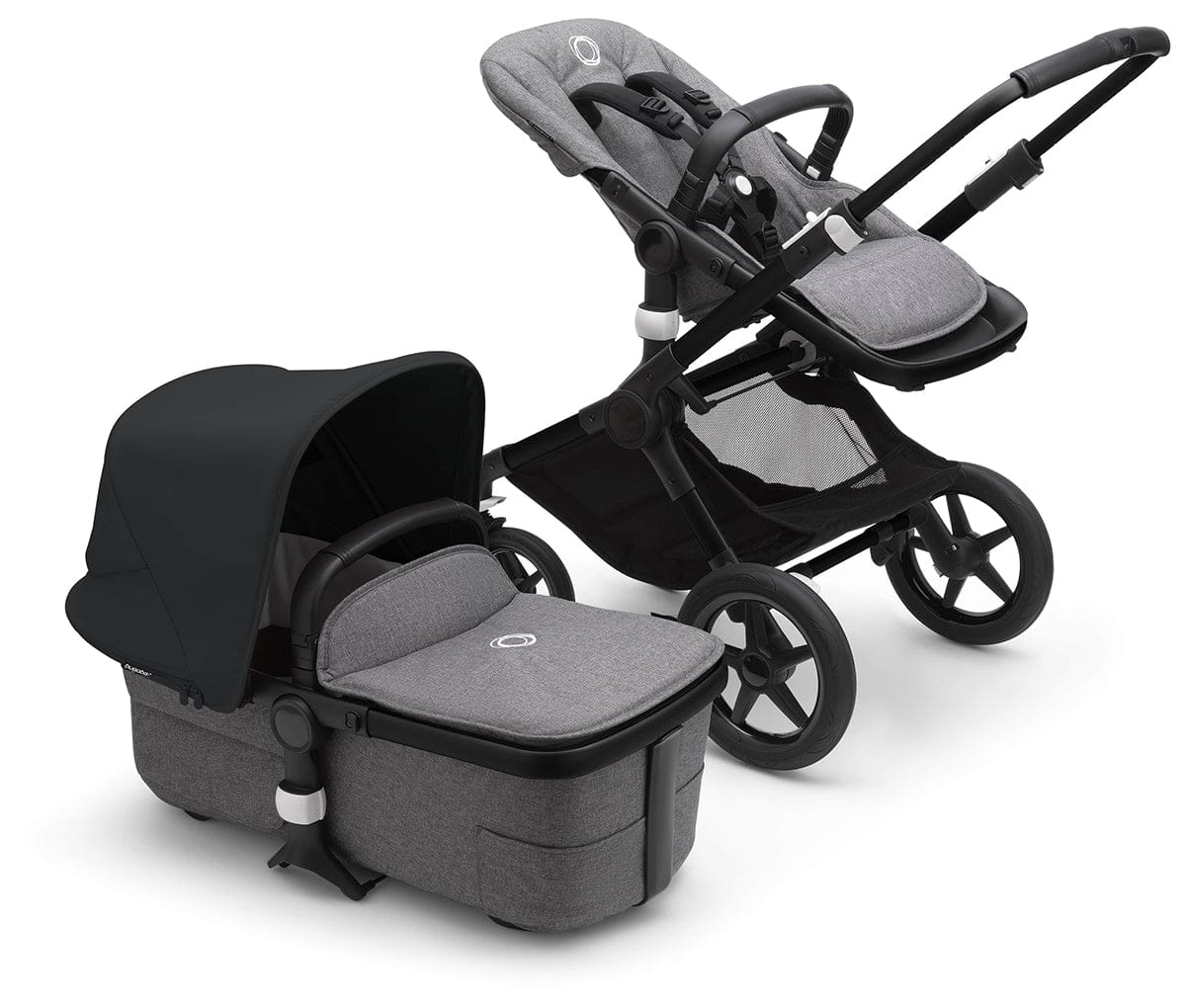 Bugaboo Fox3 Complete Stroller Bundle - Black / Grey Melange / Midnight Black - 2306010051-2306010060