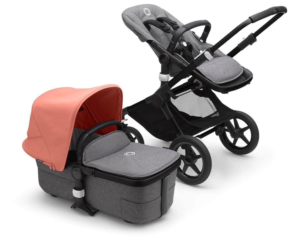 Bugaboo Fox3 Complete Stroller Bundle - Black / Grey Melange / Sunrise Red - 2306010051-2306010064
