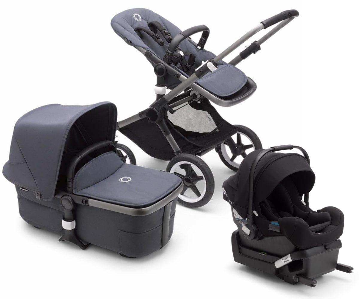 Bugaboo Fox3 + Turtle One Travel System Bundle - Graphite / Stormy Blue / Stormy Blue / Black - 2306010012-81703ZW01
