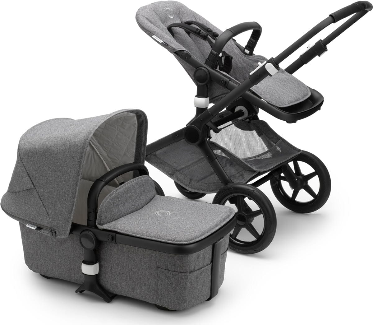 Bugaboo OPEN BOX Fox2 Complete Stroller - Classic - Black/Grey Melange