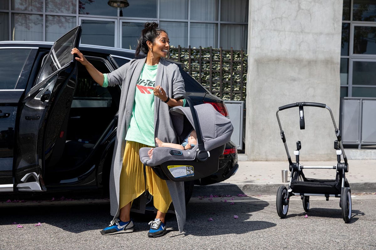 Bugaboo Turtle Air by Nuna Lightweight Infant Car Seat + RELX Base Load Leg - Grey Melange