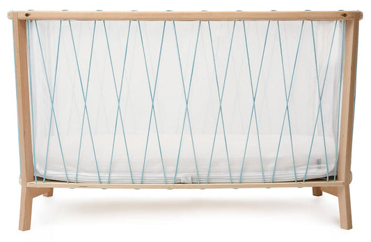 Charlie Crane KIMI Baby Bed with Organic Mattress - Aqua - KIMI-KIT-120-ORG-AQU
