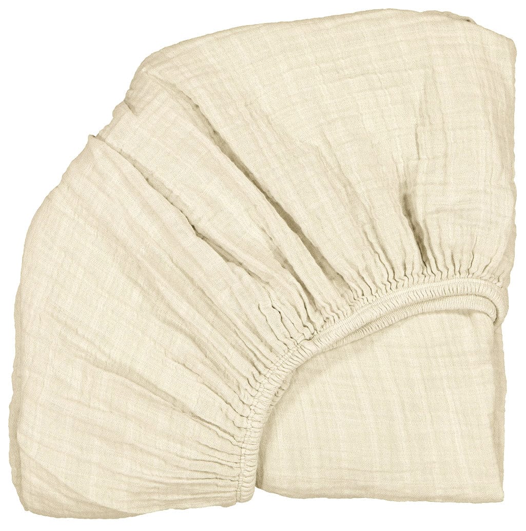 Charlie Crane Organic Fitted Sheet for KIMI Baby Bed - Milk - KIMI-SHEET-ORG-MILK