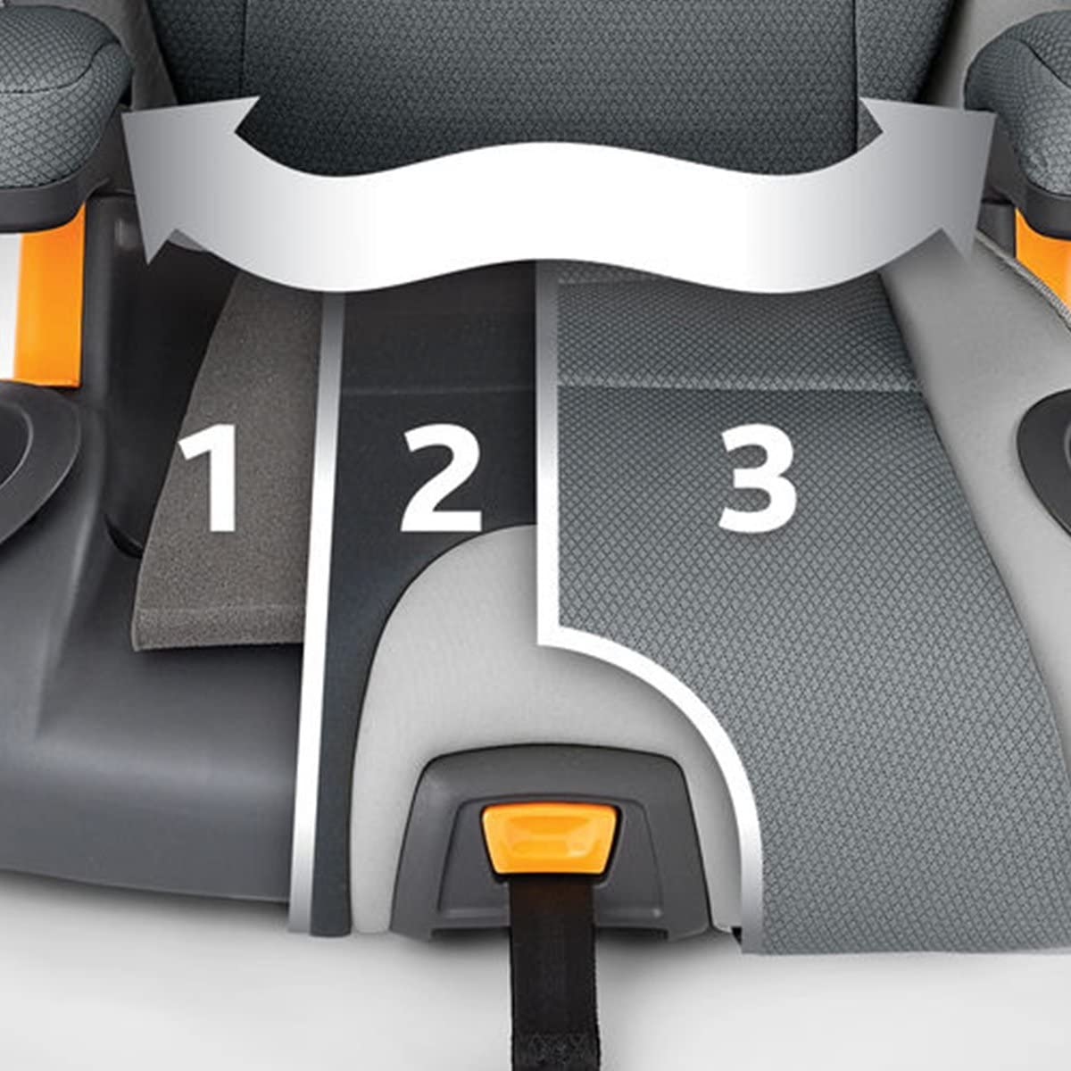 Chicco KidFit Zip Air Plus 2-in-1 High Back Belt Positioning Booster Car Seat - Q Collection - 07079681970070