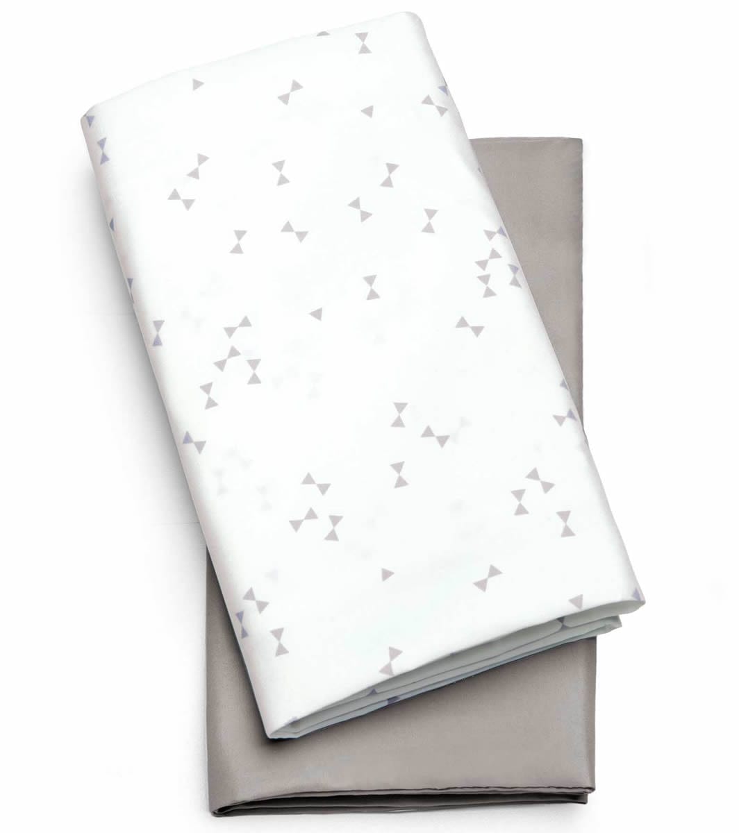 Chicco LullaGo Bassinet Sheets, 2-Pack - Grey Triangle - 06079707810070