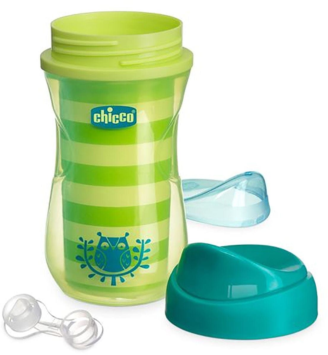 Chicco Naturalfit 9oz Insulated Rim-Spout Trainer Cups, 2 Pack - Green-Teal - 00006982300070