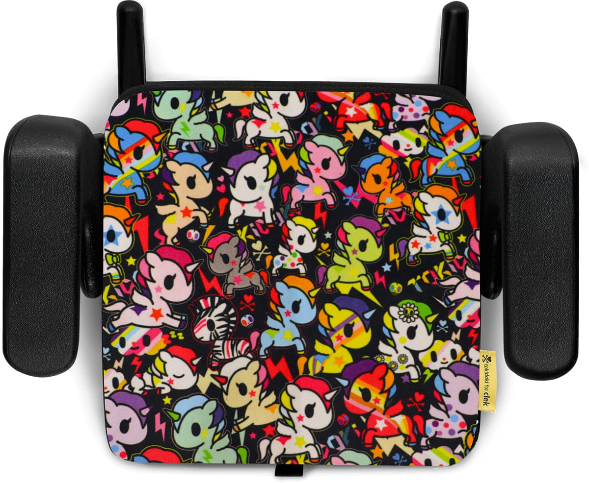 Clek Olli Backless Belt Positioning Booster Car Seat - Tokidoki Unicorno Disco