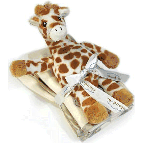 Cloud b Satin Trim Spill Set with Baby Giraffe - 7121-BG