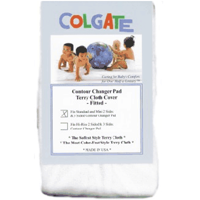 Colgate Fitted Terry Cloth Contour Changing Pad Cover in White