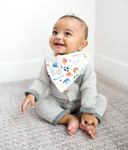 Copper Pearl Baby Bandana Bibs, 4 Pack - Varsity - X001VBBR6T