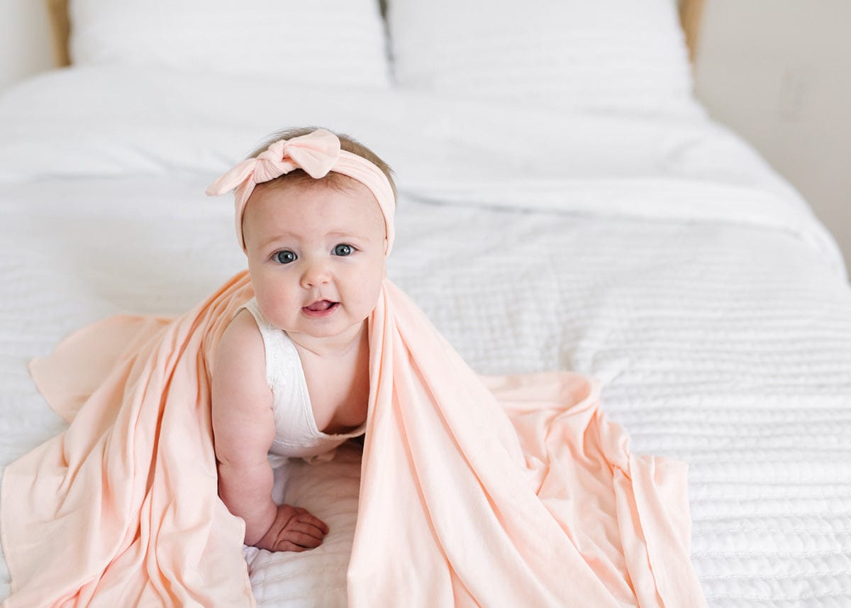 Copper Pearl Knit Swaddle Blanket - Blush - X002FJ892L