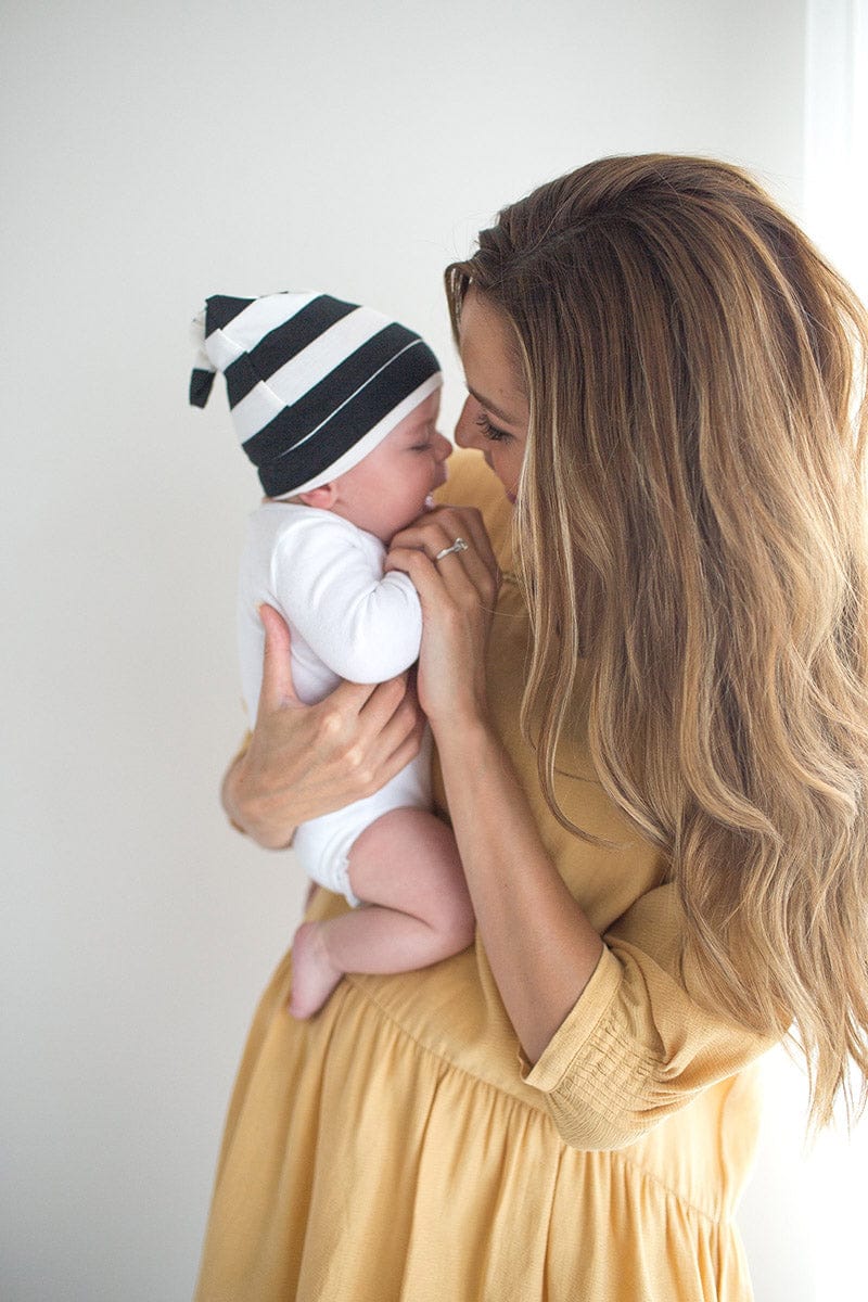 Copper Pearl Newborn Top Knot Hat - Classic