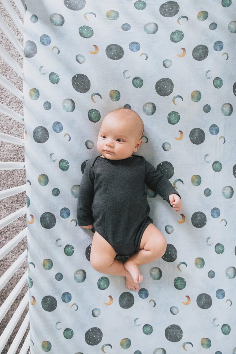 Copper Pearl Premium Fitted Crib Sheet - Lunar - X0029EOXKT