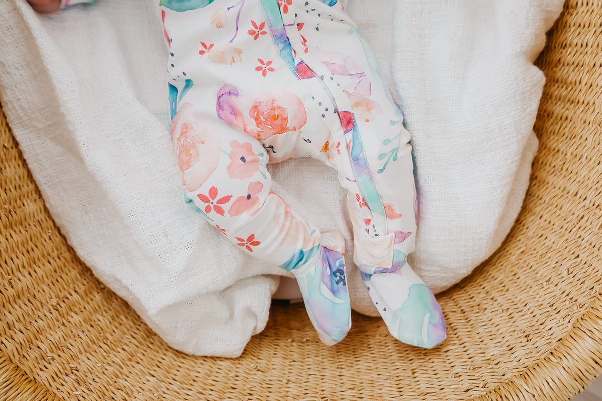 Copper Pearl Zip-up Footie - Bloom (6-12M) - X003QEOYHX