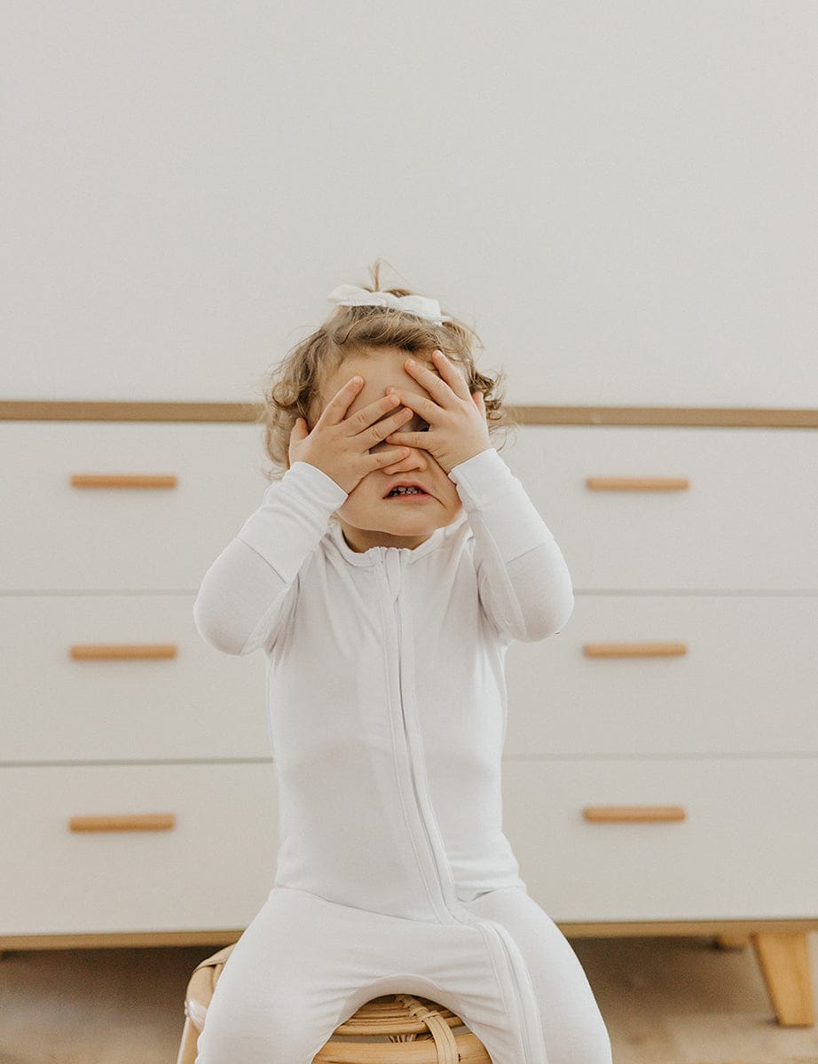 Copper Pearl Zip-up Footie - Dove (3-6M) - X003QEOWCP