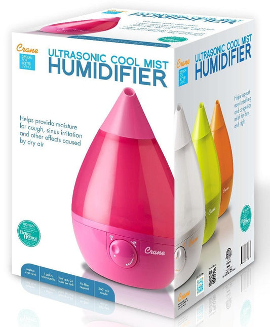 Crane Cool Mist Drop Shape Humidifier - Pink - EE-5301P