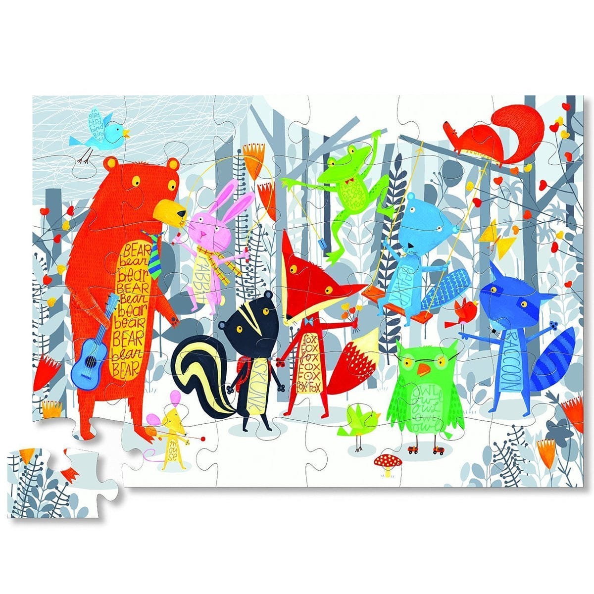 Crocodile Creek Floor Puzzle, 36-Piece - Bear & Friends - 4075-1