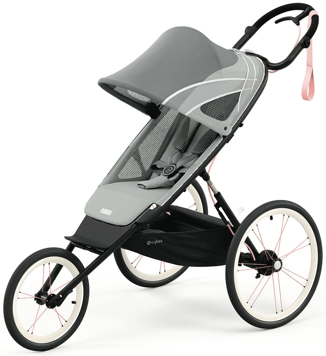 pink jogging stroller with car seat Cybex AVI Fixed Front Wheel Jogging Stroller Bundle