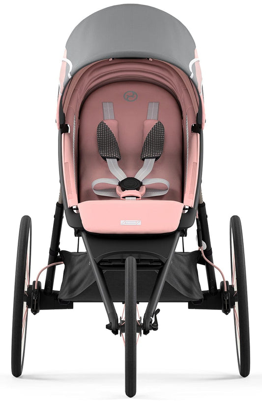 Cybex AVI Jogging Stroller Bundle - Black/Pink Frame + Silver Pink Seat Pack - 520004341-520004219