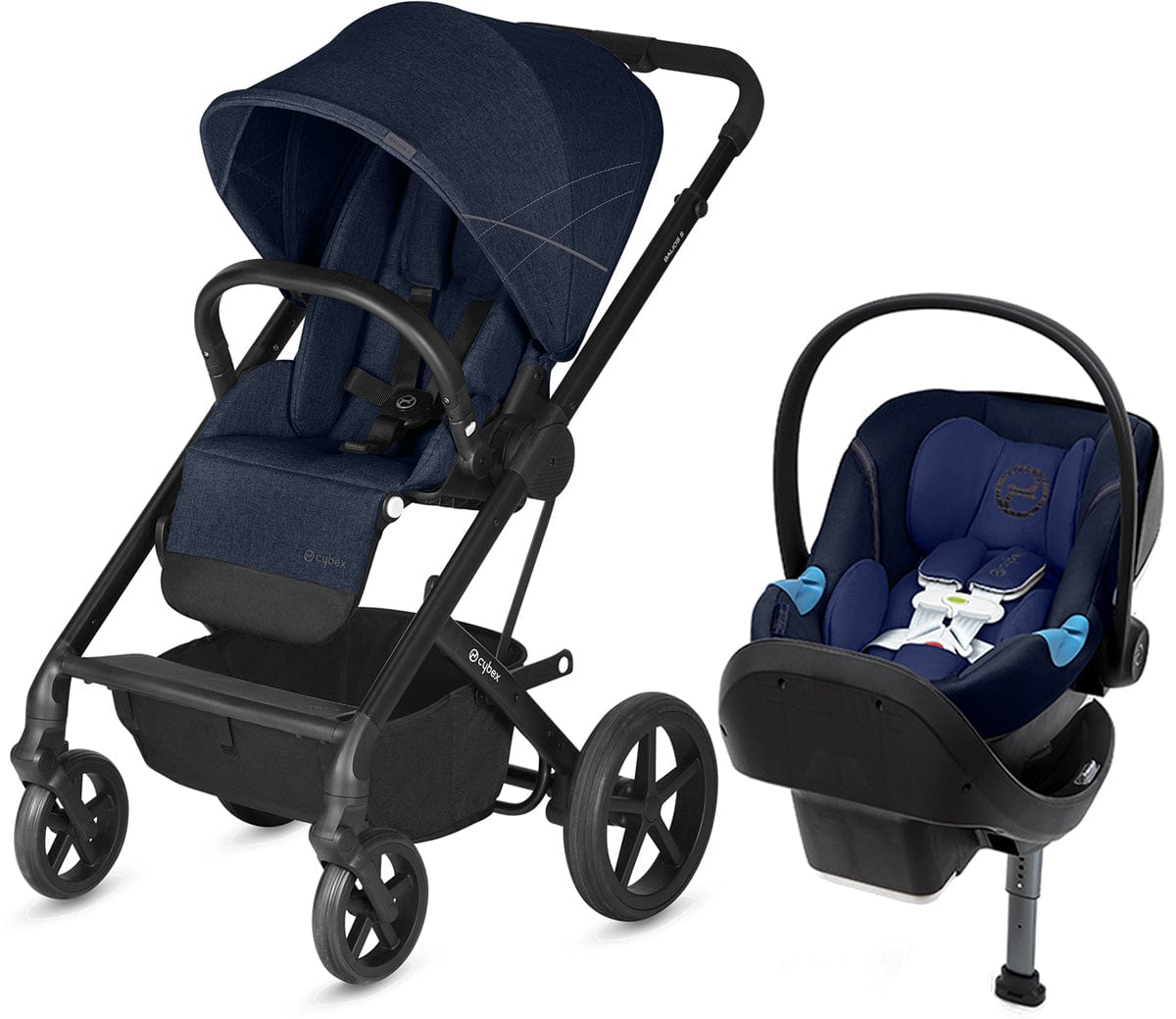 Cybex Balios S + Aton M SensorSafe Travel System - Denim Blue