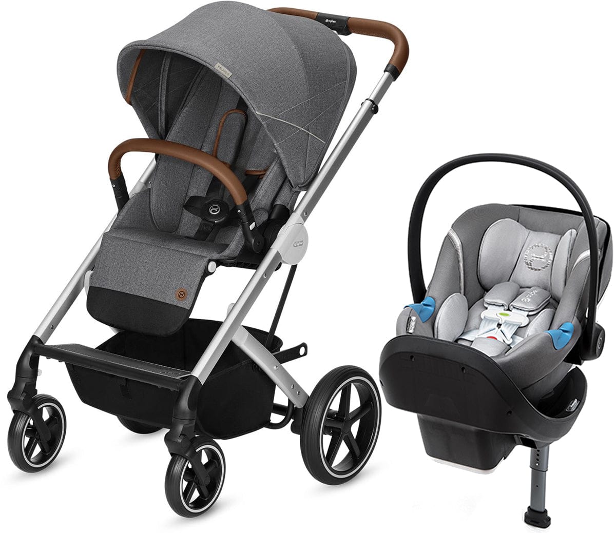 Cybex Balios S + Aton M SensorSafe Travel System - Denim Manhattan Grey - 519004599