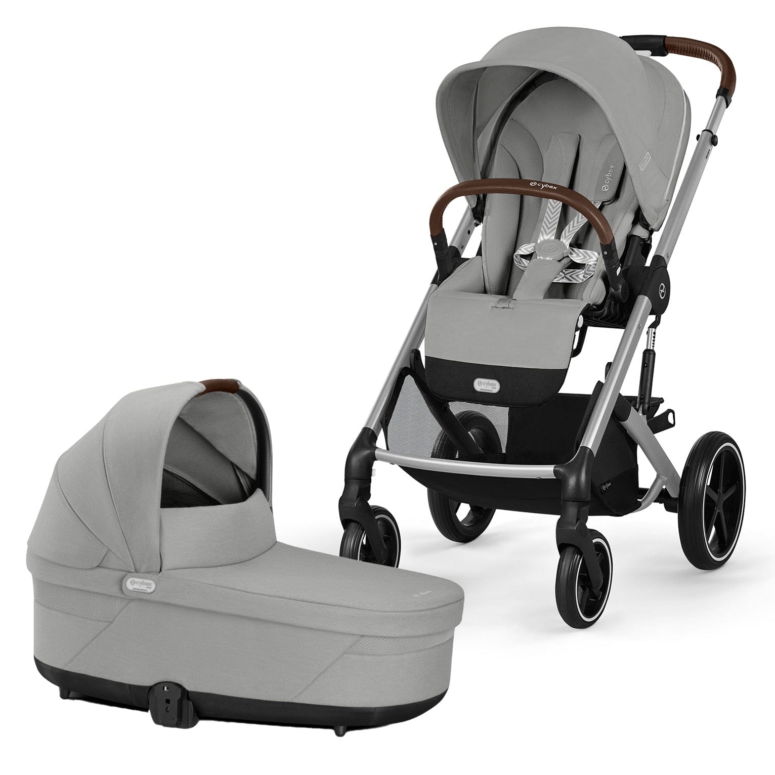cybex balios cot s CYBEX Balios S Lux + Cot S Lux + Aton G2 Travel System - Stone Grey / Moon Black