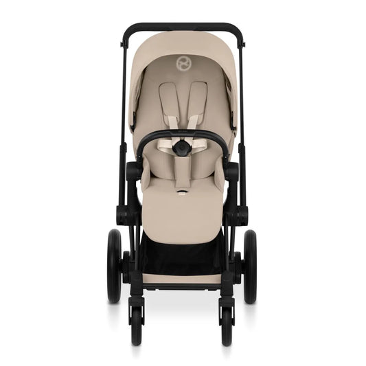 Cybex e-Priam Stroller (2026) - Matte Black Frame / Cozy Beige Lux Seat - 526000075