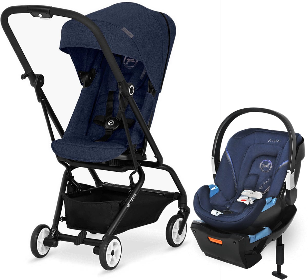 Cybex Eezy S Twist + Aton 2 SensorSafe Travel System - Denim Blue - 519004595
