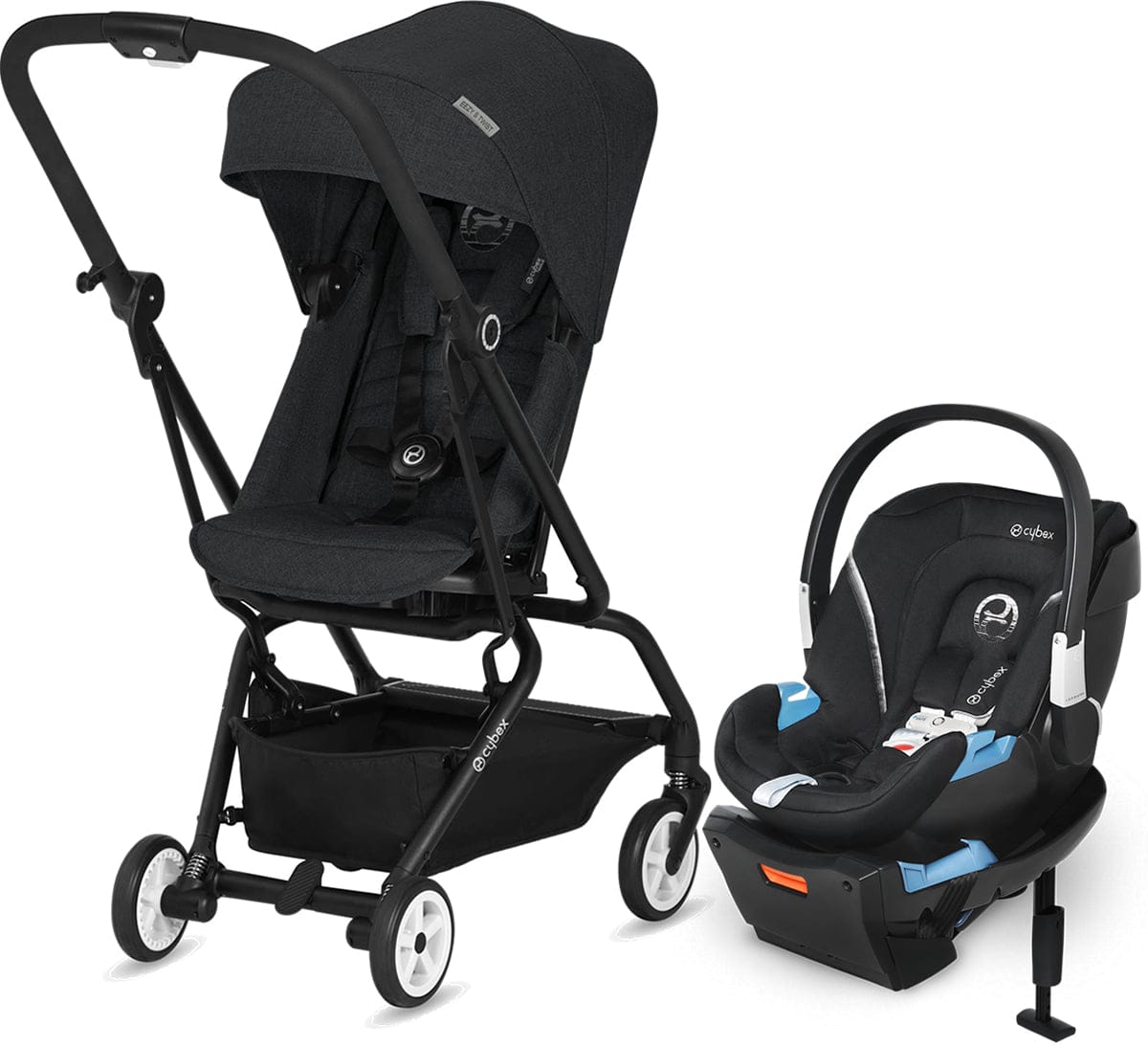 Cybex Eezy S Twist + Aton 2 SensorSafe Travel System - Lavastone Black - 519004601