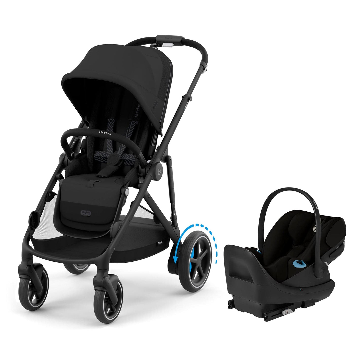 Cybex eGazelle S Stroller + Cloud G Pro Travel System Bundle - Black Frame / Moon Black - 525001123