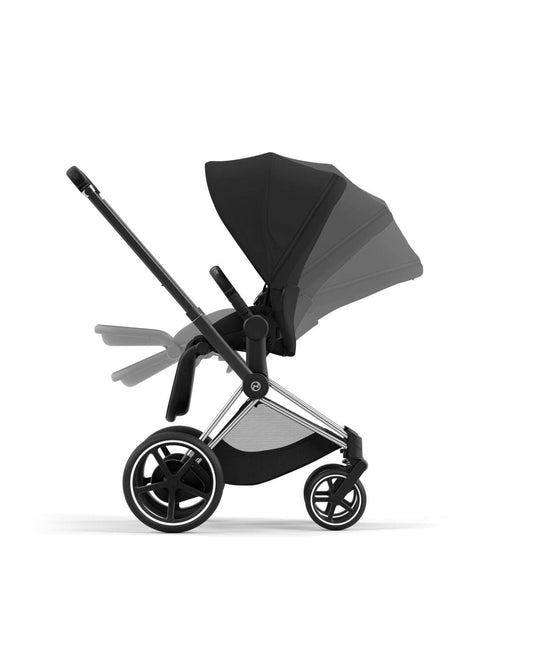 Cybex ePriam 2 Electronic Assist Stroller (One Box) - Chrome / Black / Sepia Black - 523001577