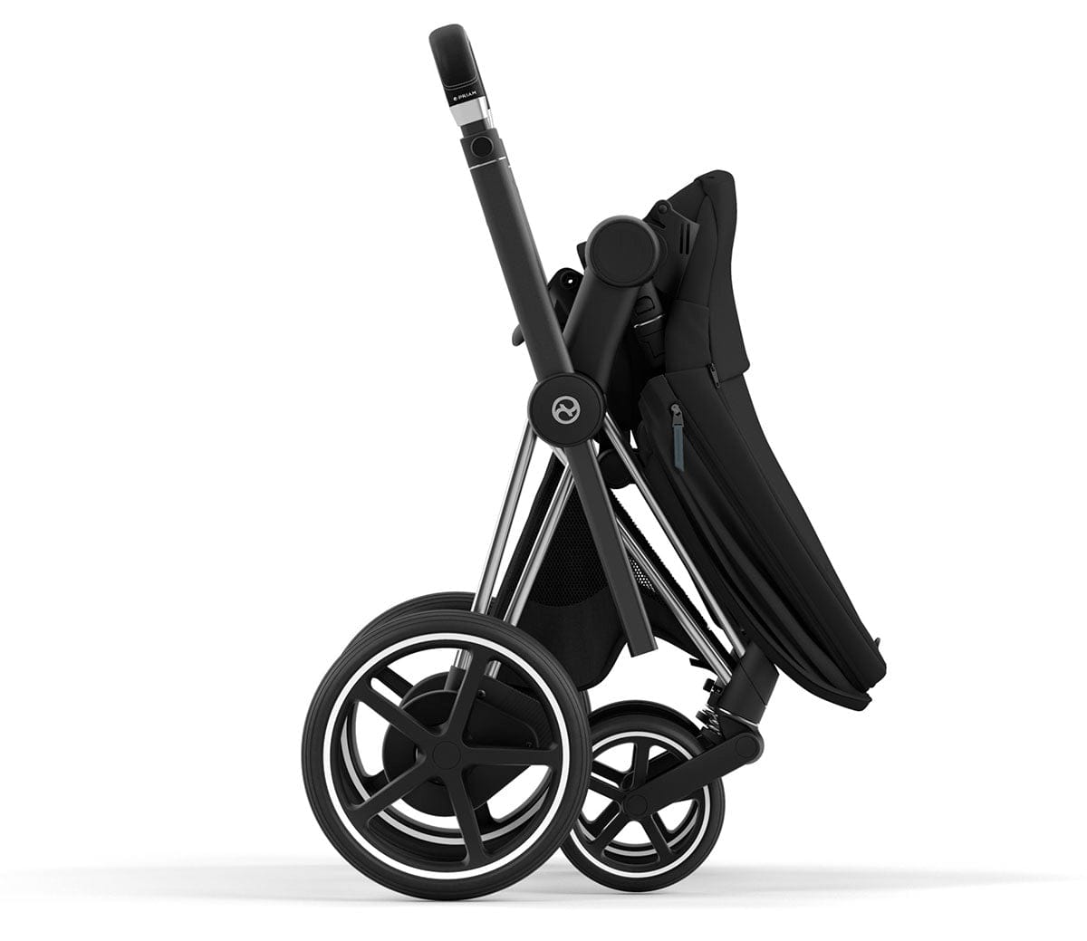 Cybex ePriam 2 Electronic Assist Stroller (One Box) - Chrome / Black / Deep Black - 521004205