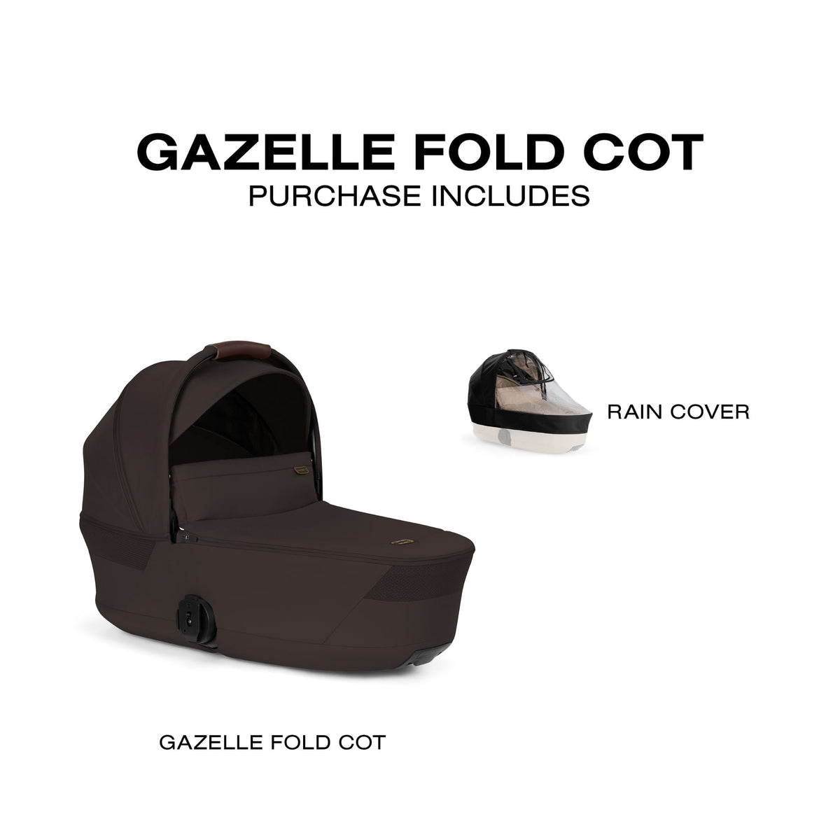 Cybex Gazelle S Fold Cot - Chocolate Brown
