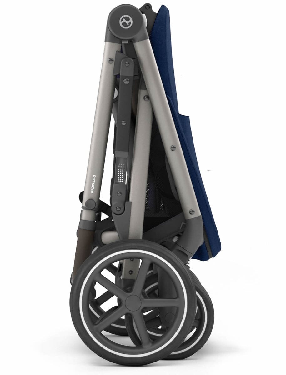 Cybex Gazelle S Single-to-Double Stroller - Navy Blue (Taupe Frame) - 520003557