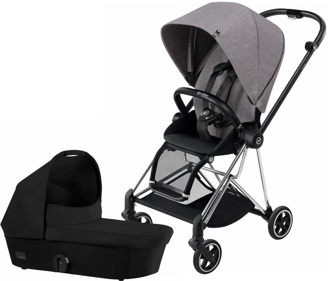 Cybex 2017 / 2018 Mios Plus Stroller & Bassinet - Chrome/Manhattan Grey/Stardust Black - 517001441-517002517-BSNT