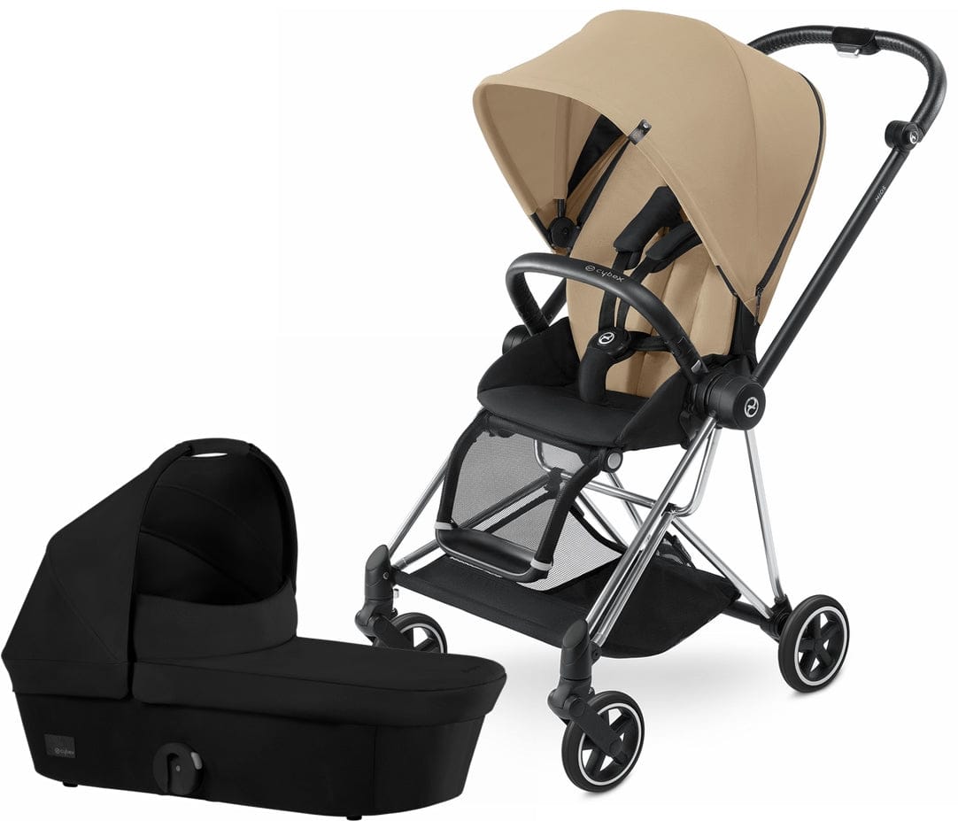 Cybex 2017 / 2018 Mios Stroller & Bassinet - Chrome/Cashmere Beige/Stardust Black - 517001441-517002417-BSNT
