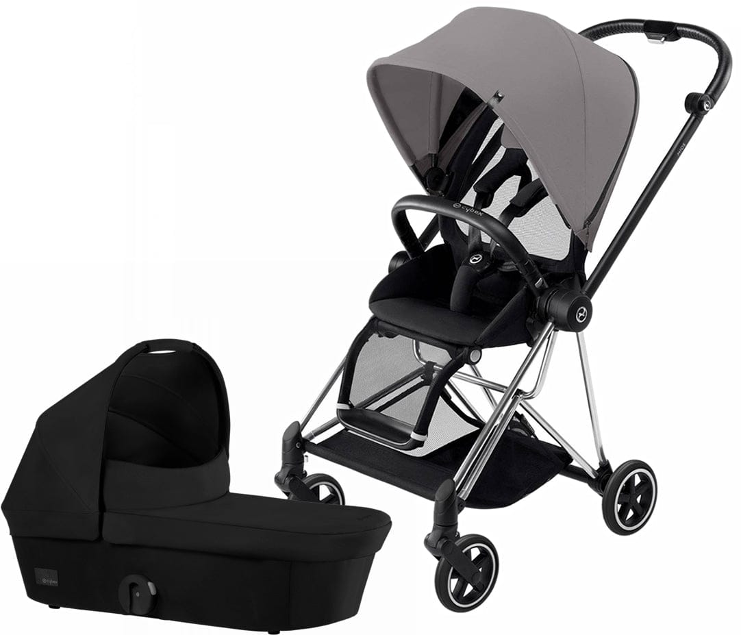 Cybex 2017 / 2018 Mios Stroller & Bassinet - Chrome/Manhattan Grey/Stardust Black - 517001441-517002423-BSNT