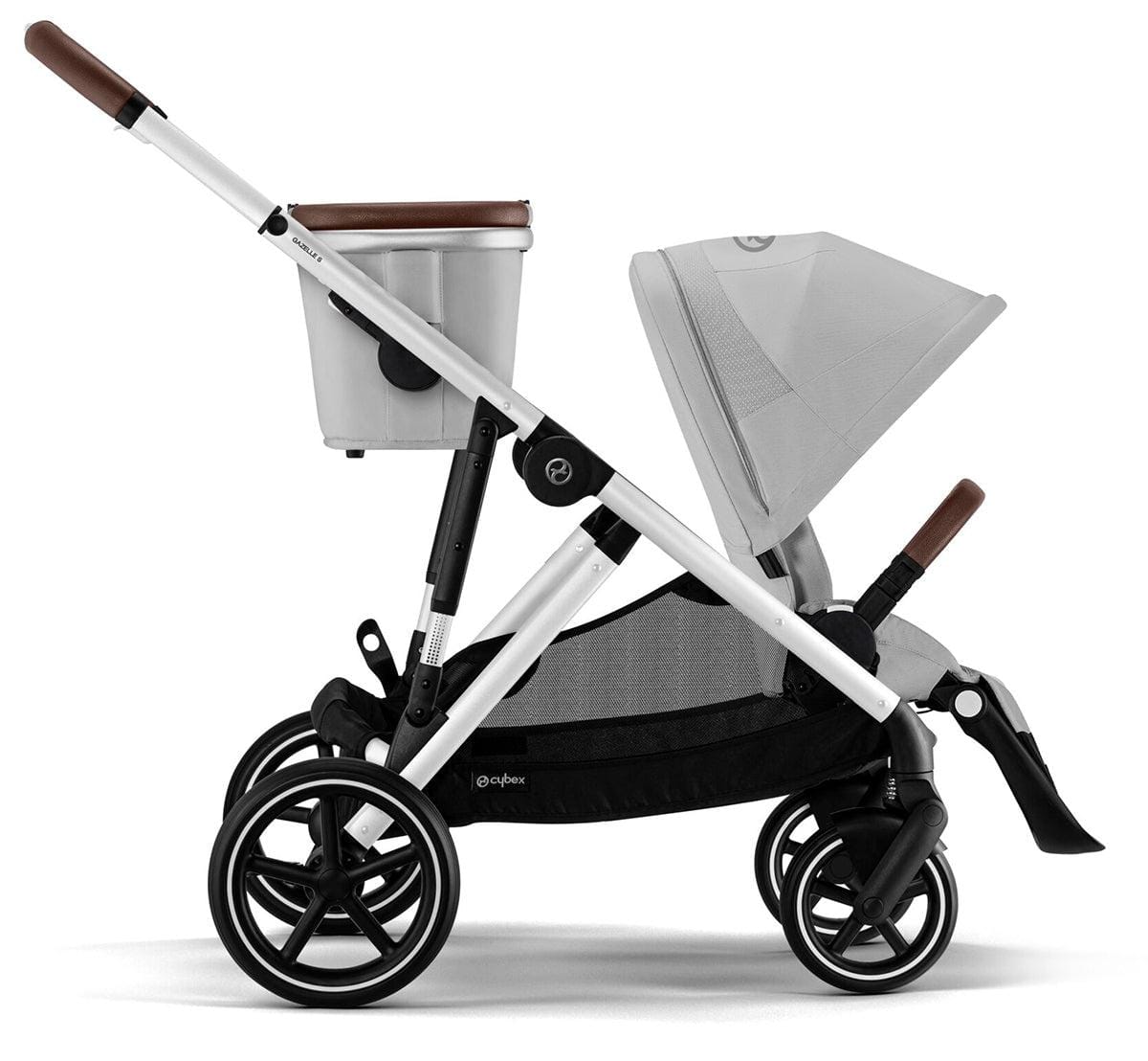 Cybex OPEN BOX Gazelle S 2 Single-to-Double Stroller - Silver Frame / Lava Grey - 522004815-OB