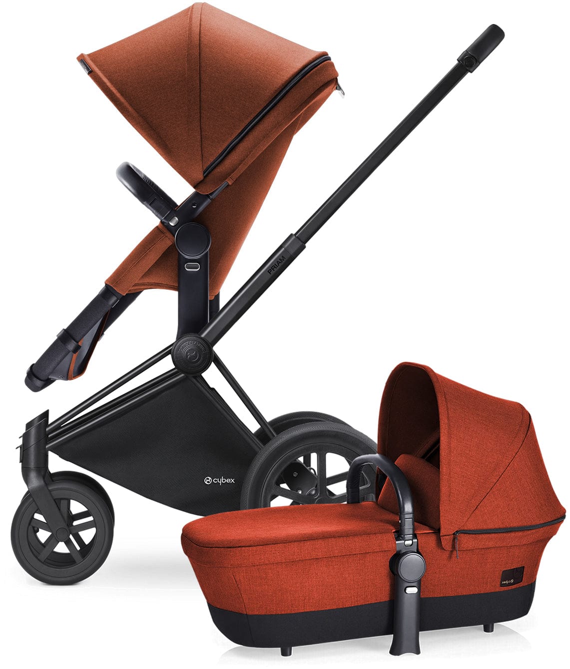 Cybex Priam 2017 / 2018 2-in-1 All-Terrain Stroller - Matte Black/Autumn Gold - CBXPRLTTERRMBAG