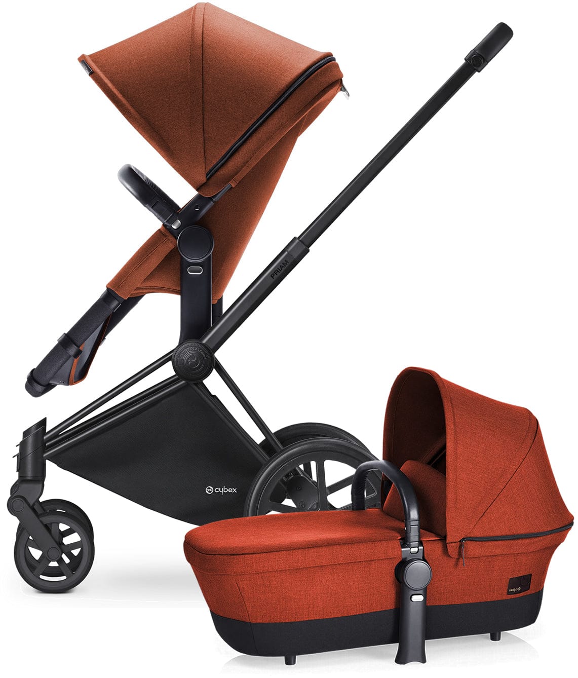 Cybex Priam 2-in-1 City Stroller - Matte Black/Autumn Gold - CBXPRLTCITYMBAG