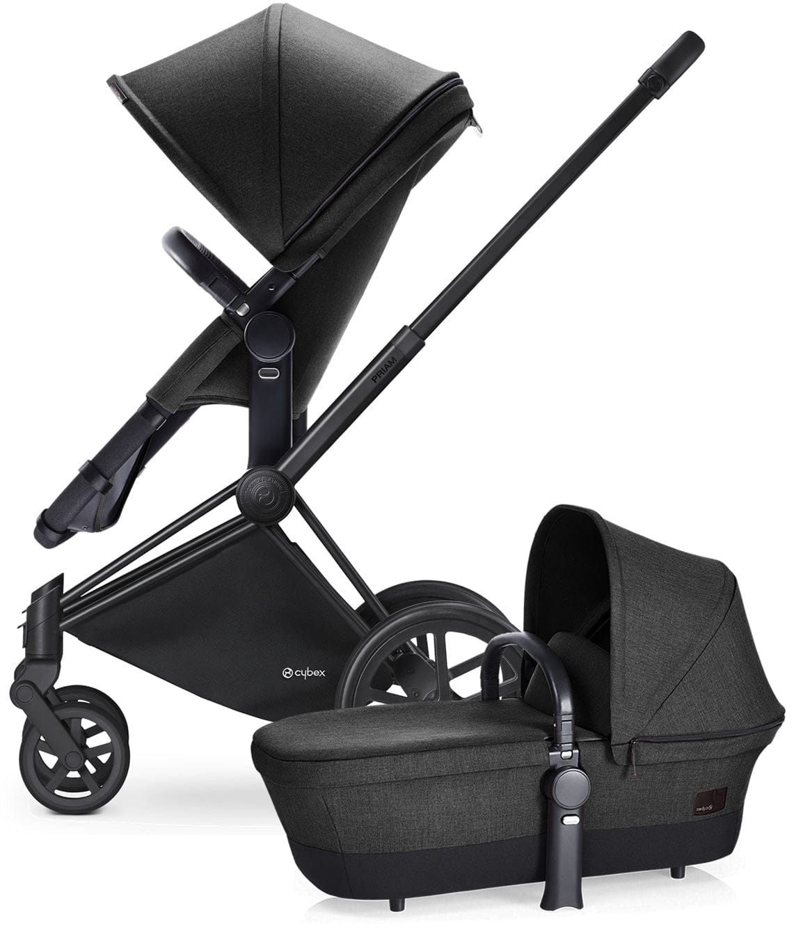 Cybex Priam 2-in-1 City Stroller - Matte Black/Black Beauty - CBXPRLTCITYMBBB