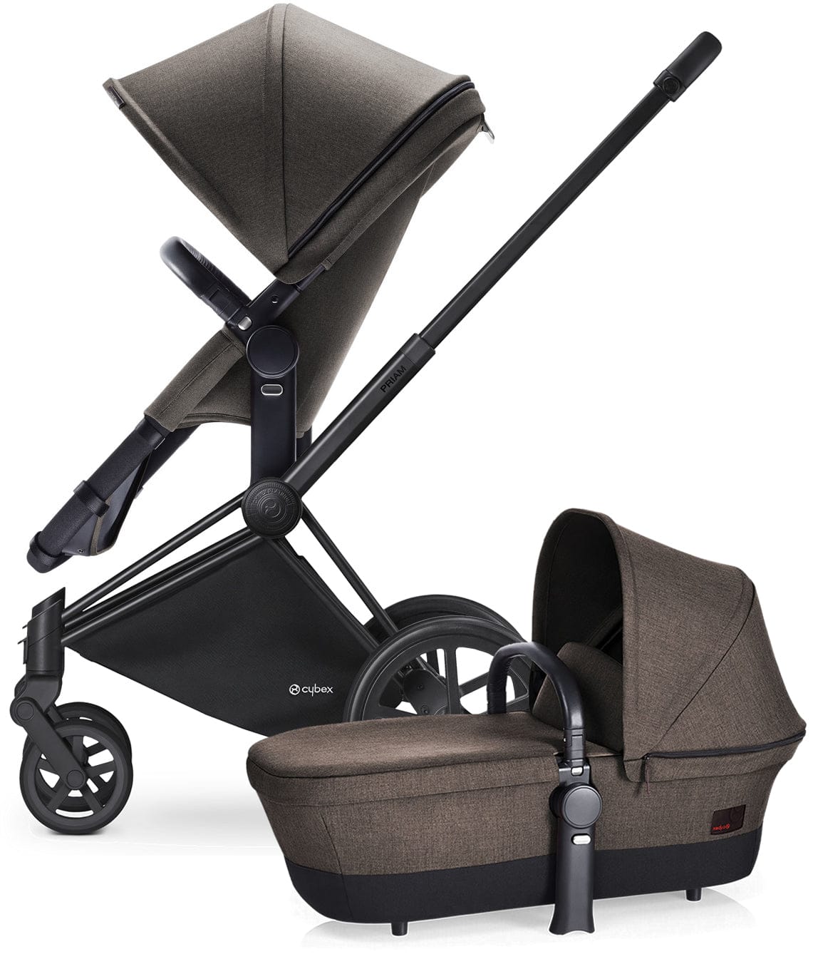 Cybex Priam 2-in-1 City Stroller - Matte Black/Desert Khaki