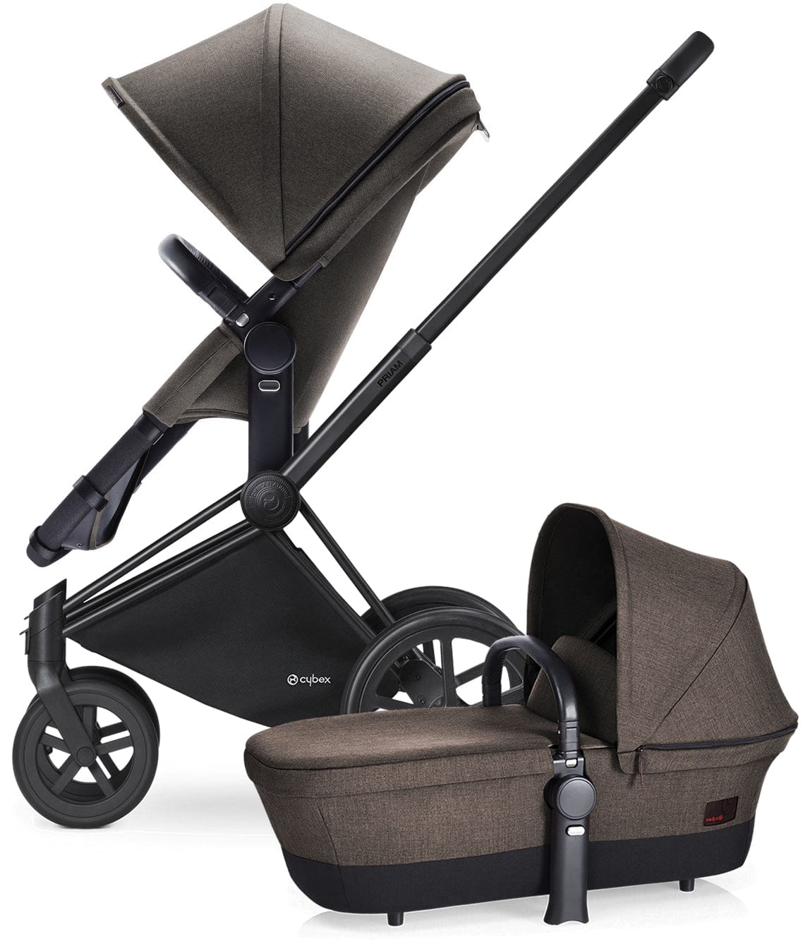 Cybex Priam 2-in-1 Trekking Stroller - Matte Black/Desert Khaki - CBXPRLTTREKMBDK