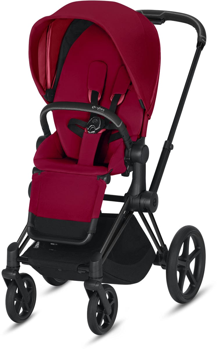 CYBEX Priam 3-in-1 Complete Baby Stroller, Matte Black/True Red