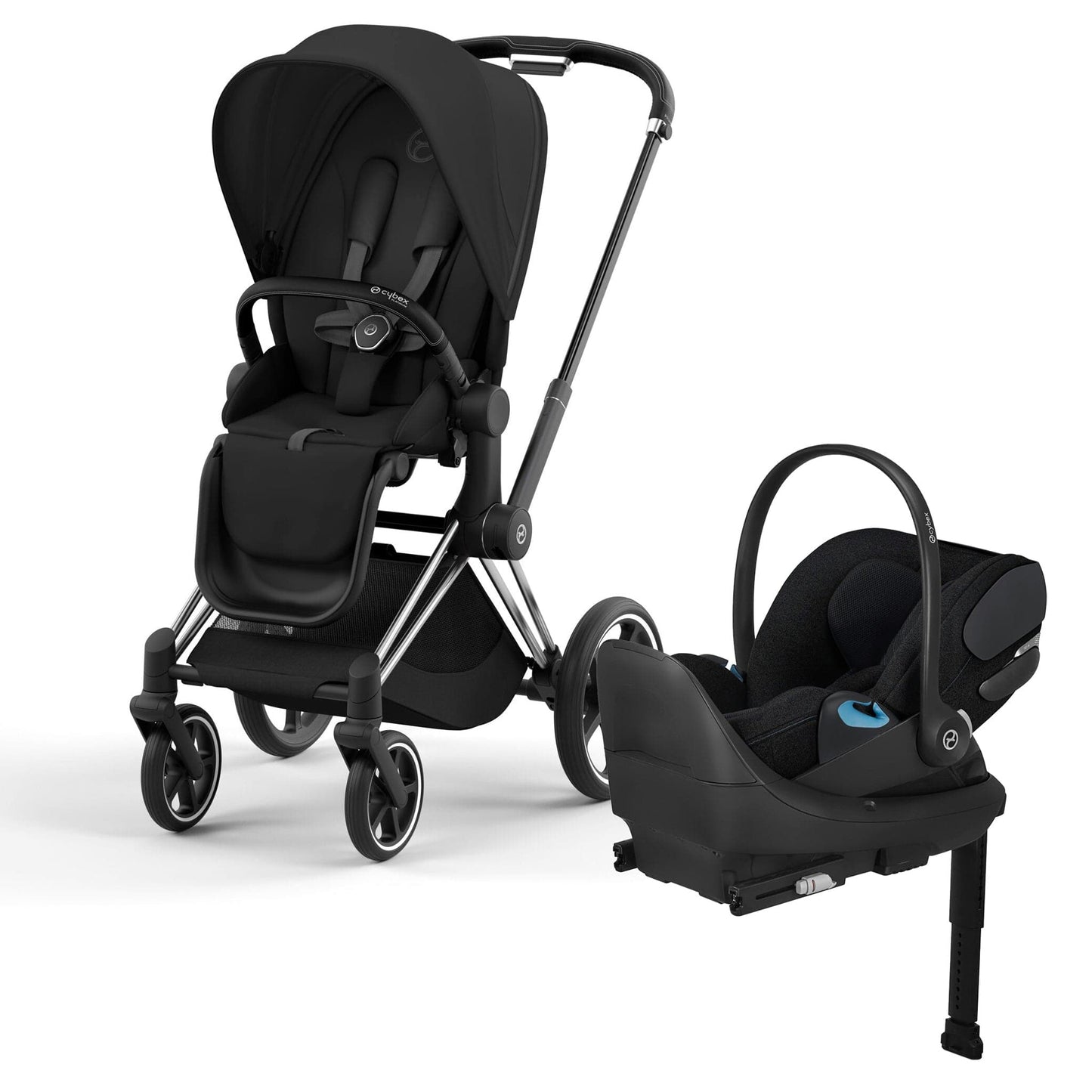 Cybex Priam 4 + Cloud T Travel System Bundle - Chrome / Black / Sepia Black / Sepia Black - 523001595-524000605