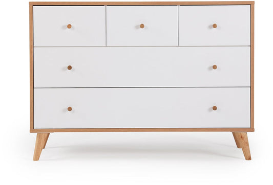 dadada Austin 5-Drawer Dresser - White / Red Oak - 43161-da