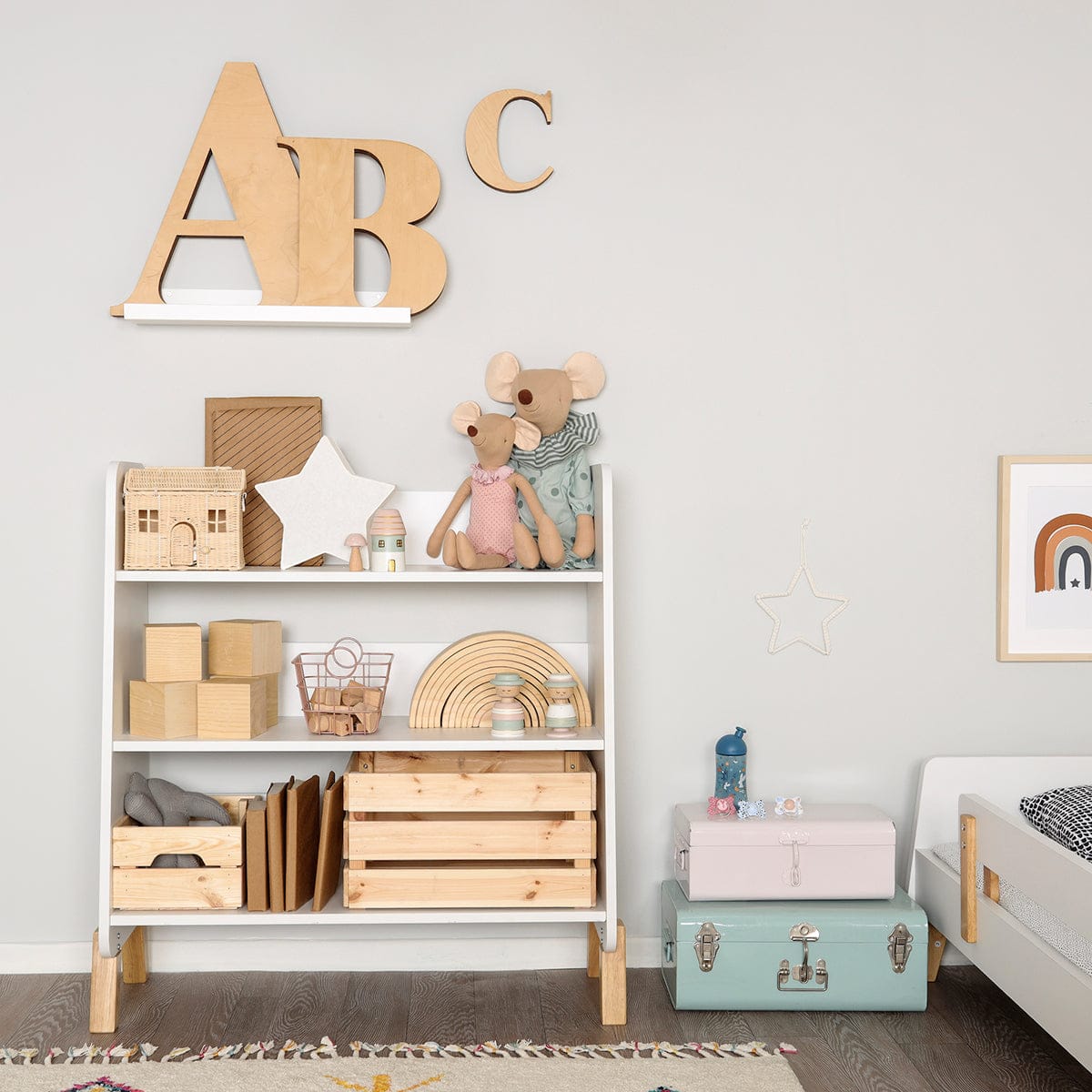 dadada Muse Bookshelf - White / Natural - 71201-DA