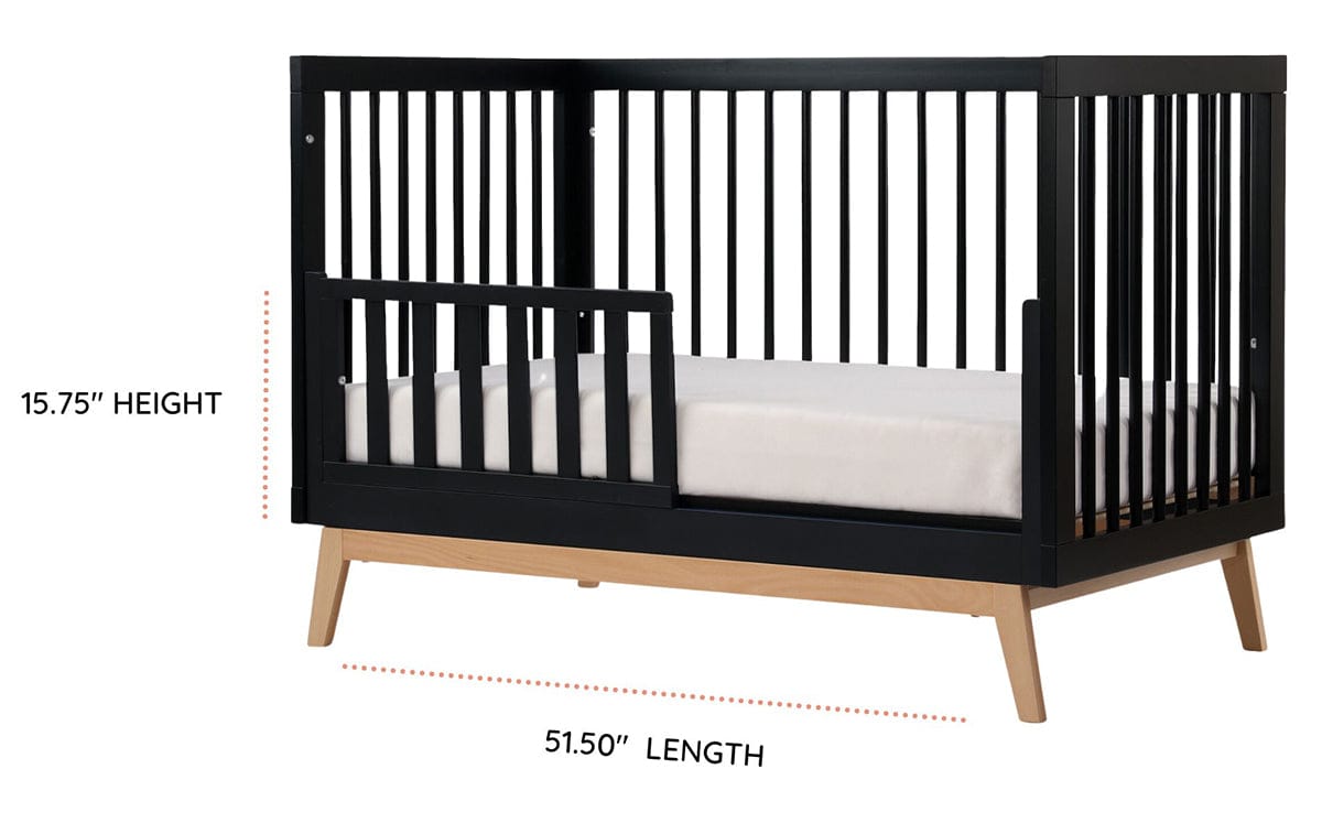 dadada Soho 3-in-1 Convertible Crib - Black / Natural - 10441-DA