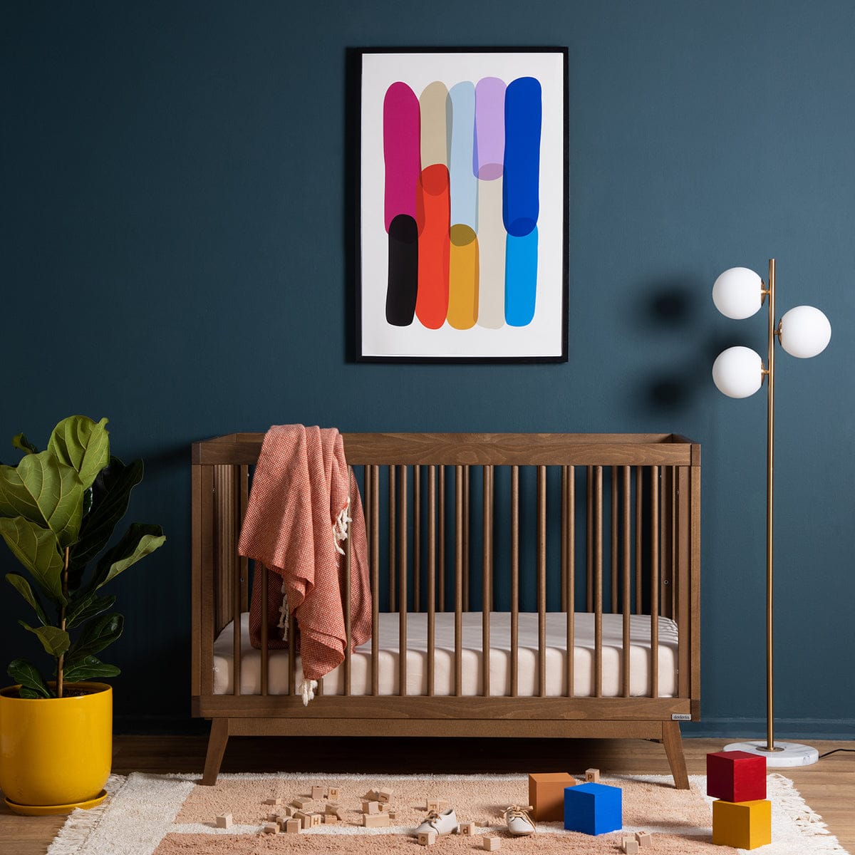 dadada Soho 3-in-1 Convertible Crib - Walnut - 10408-da